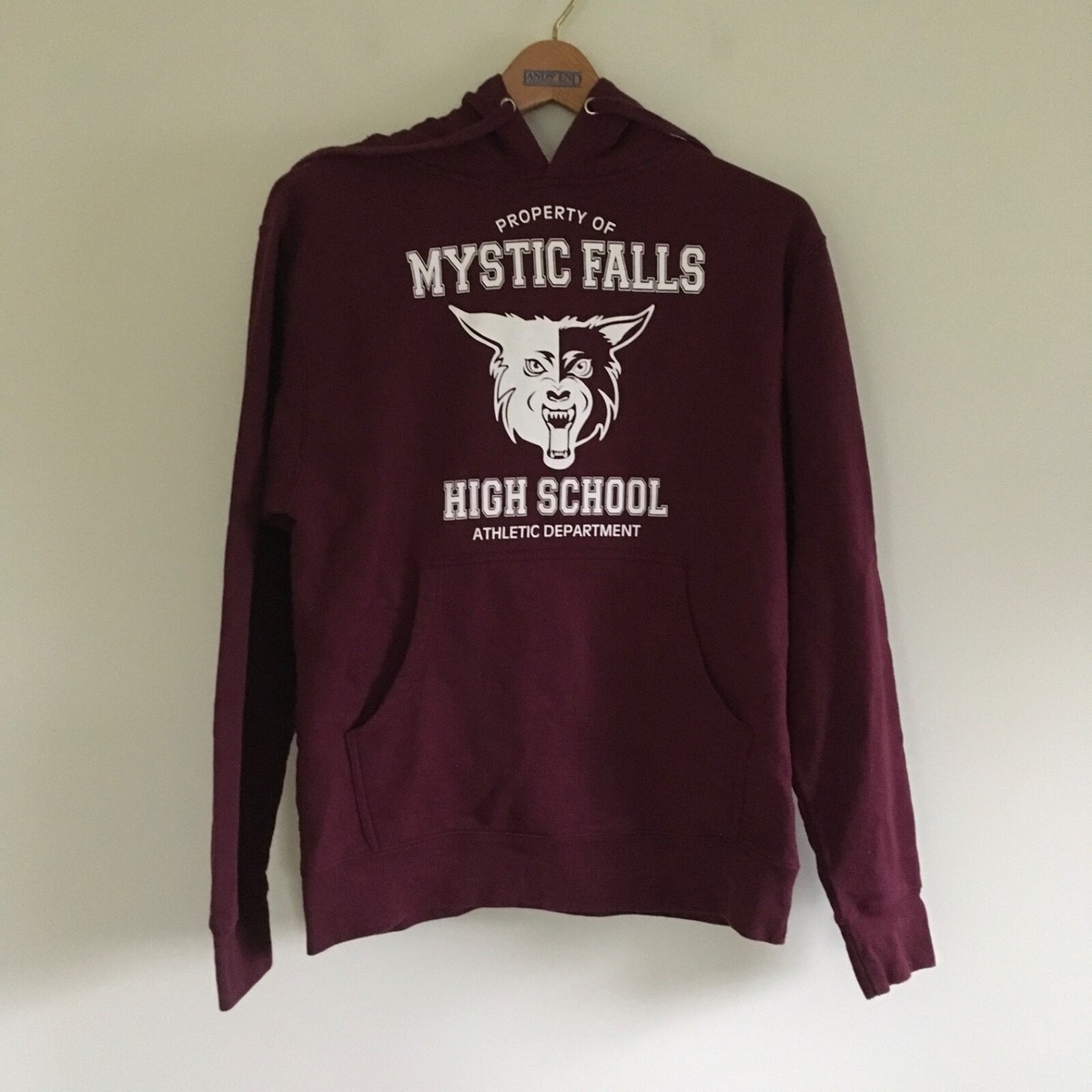 The Vampire Diaries Mystic Falls Timberwolves High School Hoodie Unisex S  Maroon