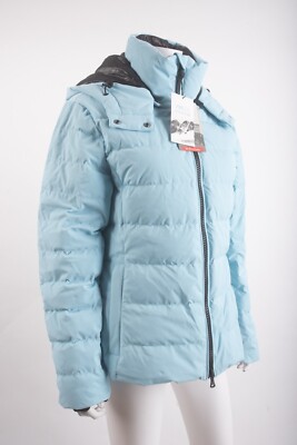 Zara Recco Womans Ski Jacket Coat Down Filled Size XL Blue Hooded