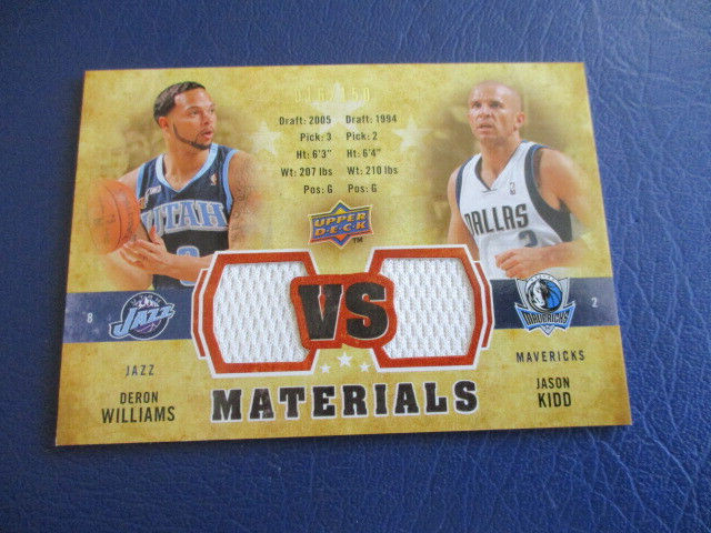 2009-10 Upper Deck VS Dual Materials Bronze /150 Deron Williams Jason Kidd HOF