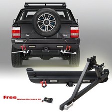 Off-road Rear Bumper W Spare Tire Carrier For 1984-2001 Jeep Cherokee Xj Black
