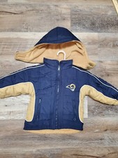 St. Louis Rams NFL Reebok Youth Winter Coat Size 7-8 Heavy Hooded Full Zip