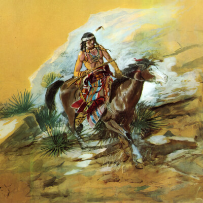 The Crow Scout by Charles M Russell Vintage Western Giclee Art Print Ships Free