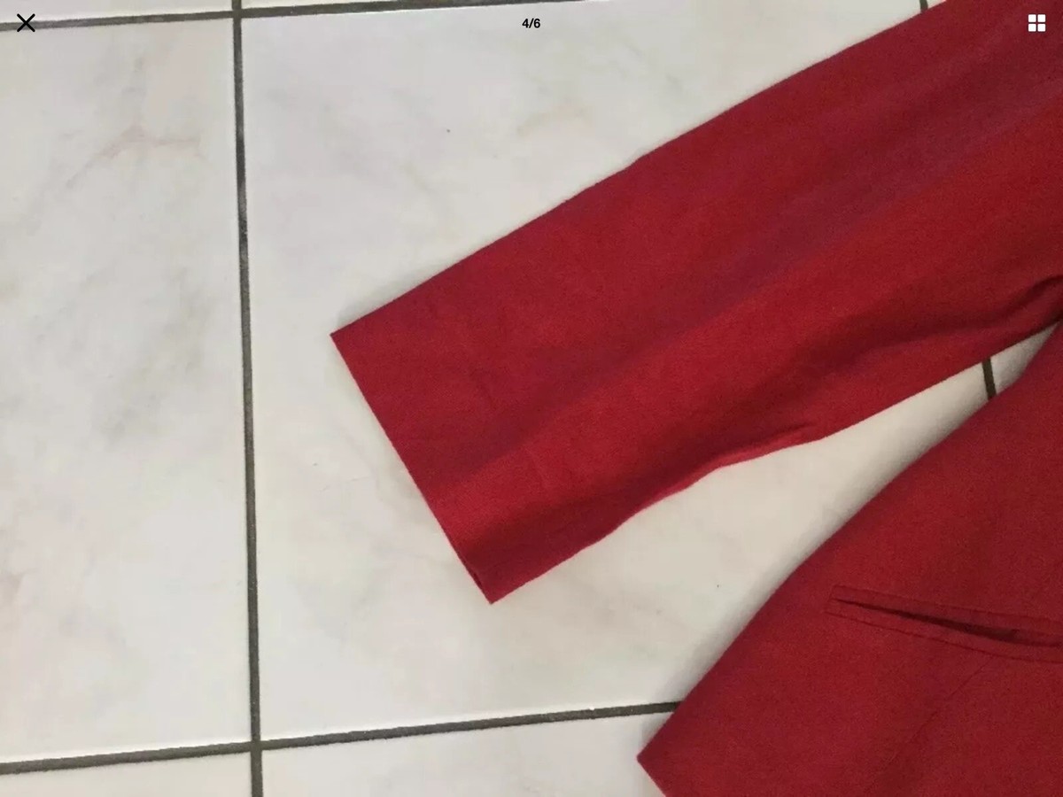 Veste Zapa En Lin Rouge - Taille 42 - Style Bomber - Doublure Laine - Occasion En Très Bon état