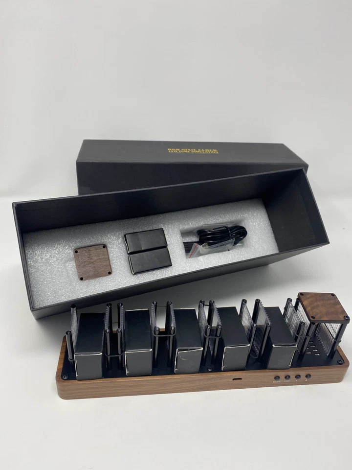 Novo Relógio de Mesa Digital Retro Nixie Tubo RGB Brilho LED - Presente Exclusivo para Decoração de Casa - Imagem 3 de 4