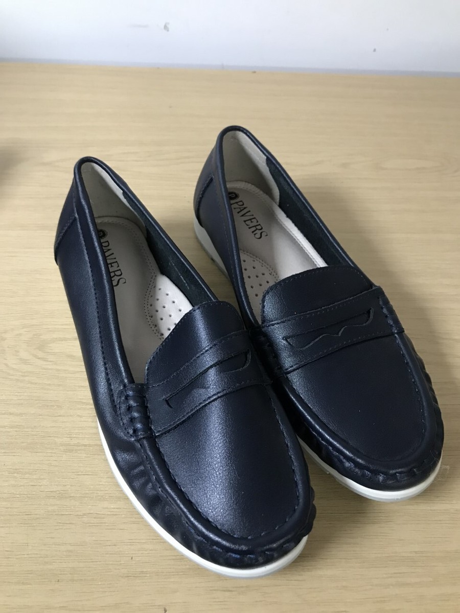 Pavers Navy Platform Trainers Uk Wedge Sole Trainers WOIL37021 324