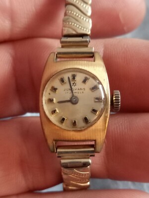 Junghans Antik Uhr Damenuhr Handaufzug 17 jewels vergoldet Flex