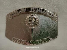 Belt Buckle API - OIL - 25TH ANNIVERSARY Woodward, OK 1967-1992 -  (SILVER)