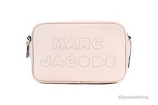 Marc Jacobs Flash Peach Whip Smooth Leather Logo Embossed Camera Crossbody Bag