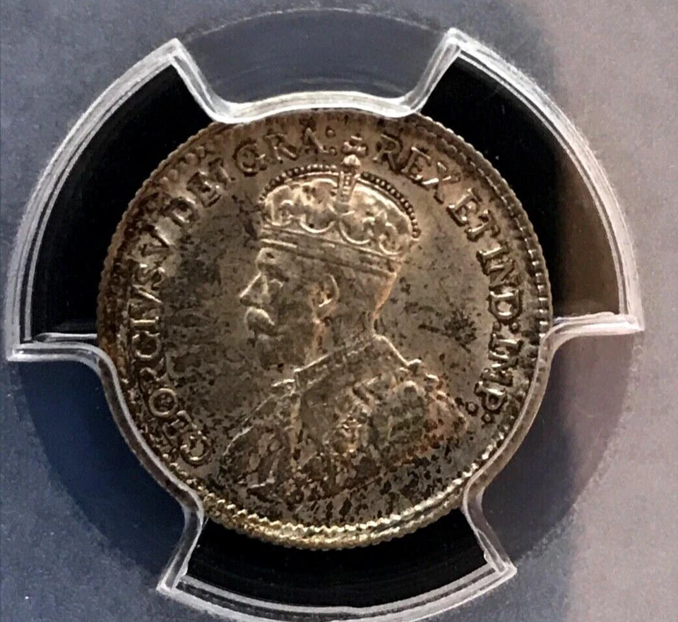 π¨π¦π¨π¦ CANADA 1920 5 CENTS George V with DEI GRATIA COIN π¨π¦π¨π¦ - Image 3 of 4