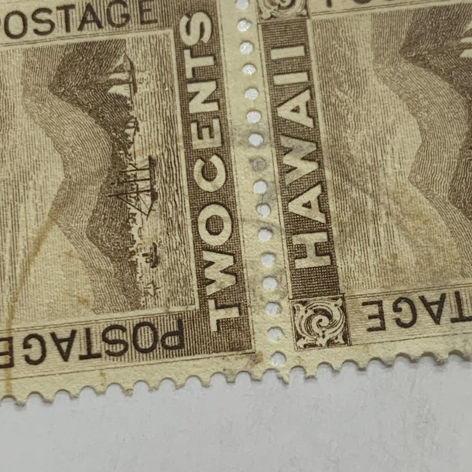 PAR DE SELOS HAVAÍ 2c com cancelamento laranja interessante - Imagem 3 de 4