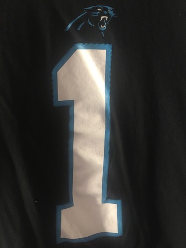 NIKE MENS SS BLACK CAROLINA PANTHERS CAM NEWTON T SHIRT SZ MEDIUM - Picture 2 of 10