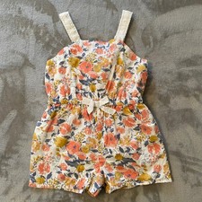Tommy Bahama Romper Girls 5T Multicolor Floral Eyelet Lace Snap Bottom Sunsuit