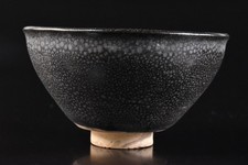 F7604: XF Chinese Black glaze TEA BOWL Tenmoku chawan utensils used in Senchado