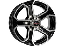 Taskmaster 15x5 5x5 Black Machined Face 5-Spoke 3.19CB 2160LCC Trailer Wheel