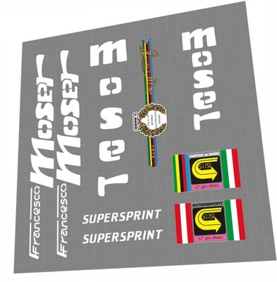 Francesco Moser Supersprint frame decal kit white