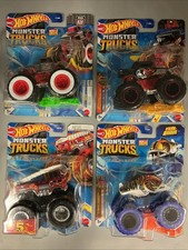 LOT OF 4 - ASSORTED HOT WHEELS MONSTER TRUCKS 5- Free Shipping