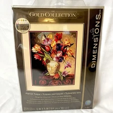 Dimensions Gold Collection Parrot Tulips Counted Cross Stitch Kit 70-35305
