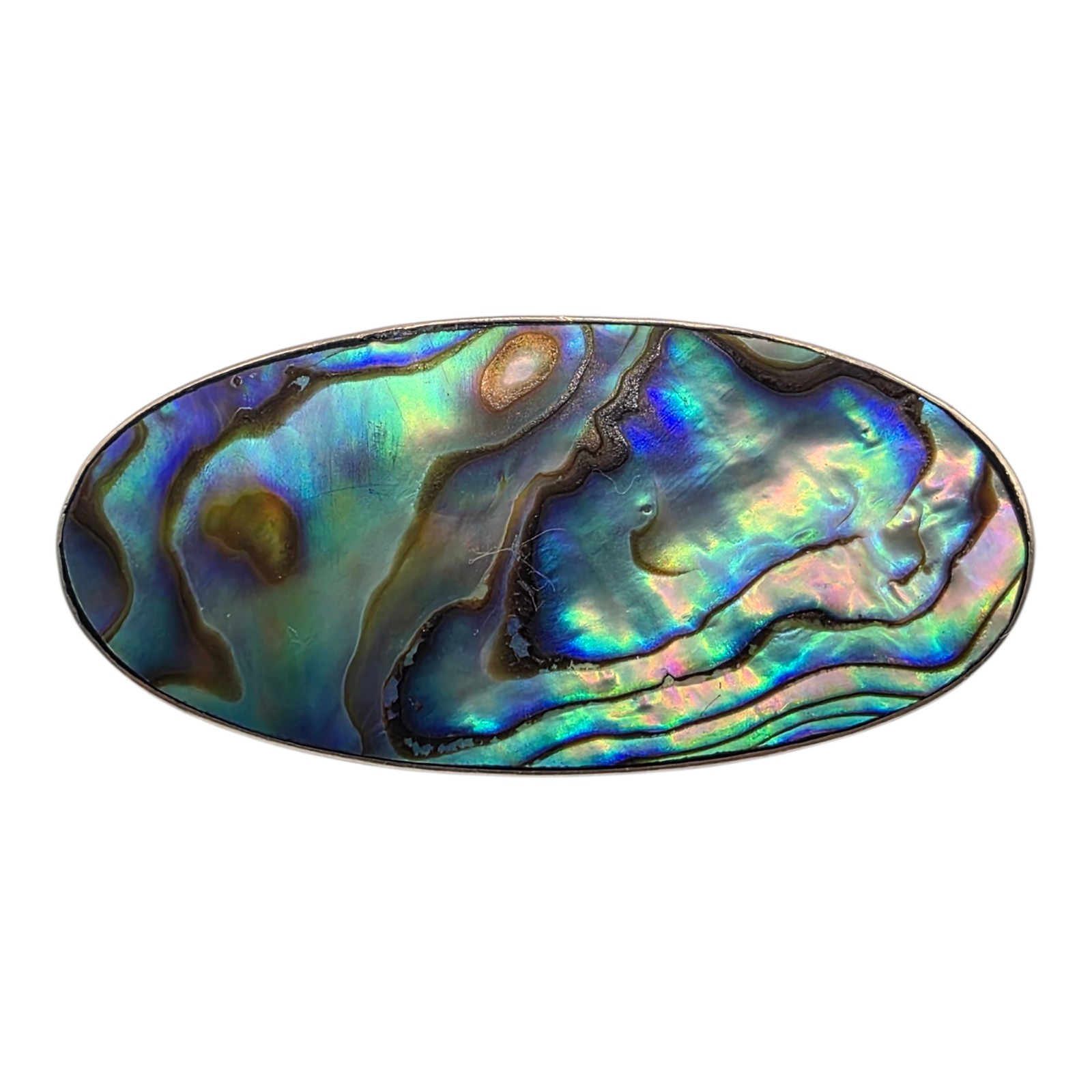 Solid 925 Sterling Silver Abalone Shell Vintage B… - image 1