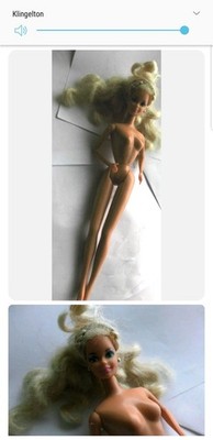Barbie Dame Puppe 1975 Retro blond Schminke ausgefallen inkl. Ohrringe goldf.