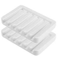 Self Draining Soap Dish, Ceramic Soap Holder for Shower, Waterfall Bar Soap C...