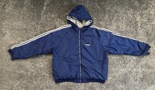 Vintage Y2K Adidas Jacket Men  s Size 2XL Reversible Puffer Hooded Blue Gray Read