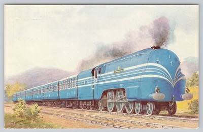 LMS Coronation Scot 6220 Streamliner Euston to Glasgow Postcard