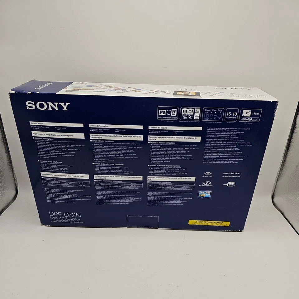 Sony DPF-D72N 7" Digital S-Frame Black New - Image 2 of 4