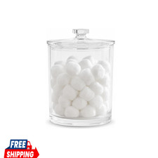 ForPro Clear Acrylic Apothecary Jar with Lid, 60 Oz Shatterproof Bathroom Vanity