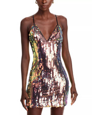 Ramy Brook Emerald Embellished Mini Dress MSRP $495