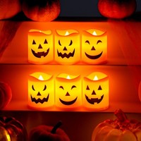 Halloween LED Teelichter 6 StüCk Flammenlos Deko KüRbis Licht