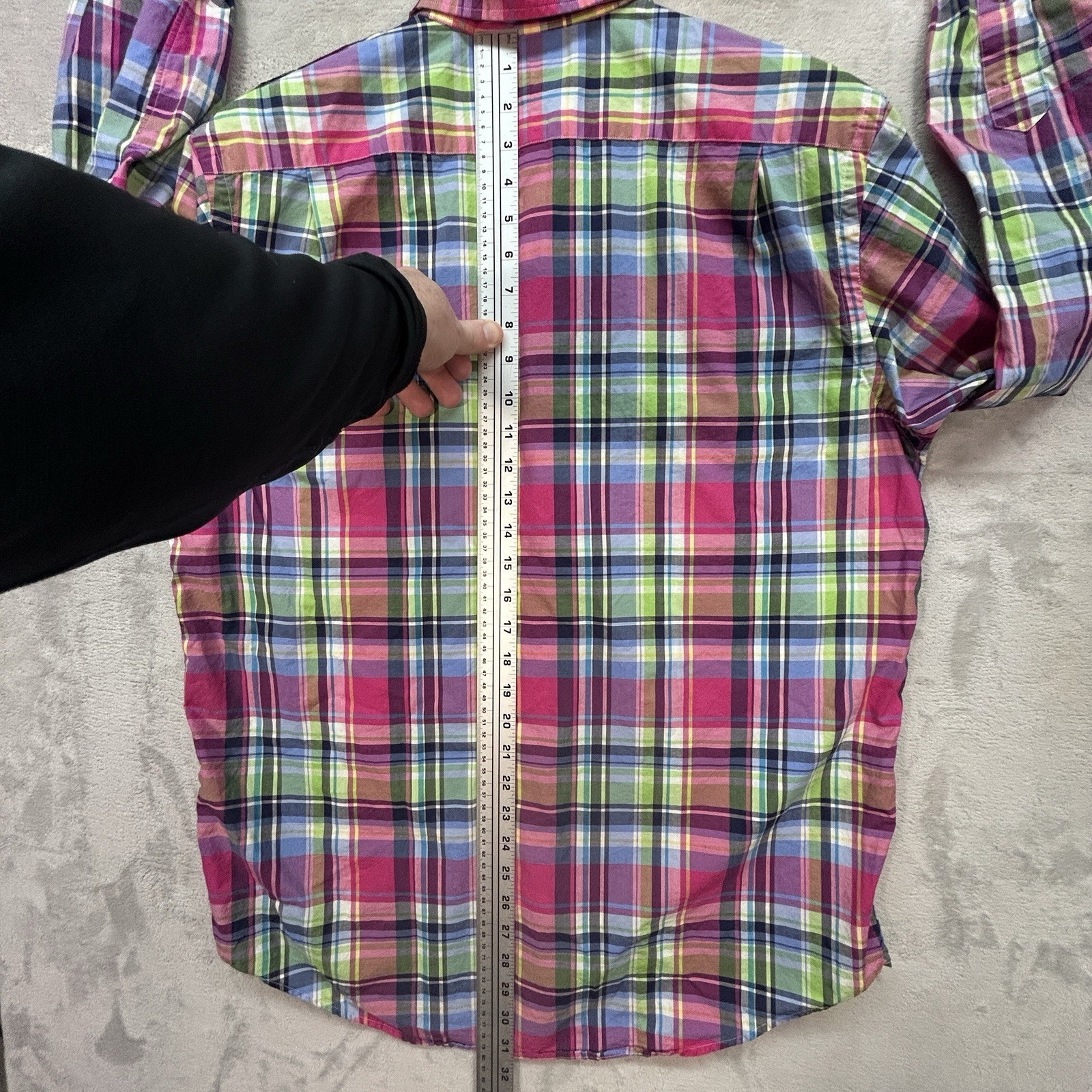 Vtg Polo Ralph Lauren Military Style Long Sleeve Button Shirt Men's Large Plaid. thumbnail 10