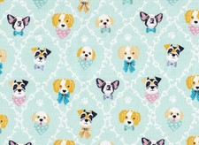 Dogs and Bones Diamond Pattern on Green 100 Cotton Price per Yard Novelty