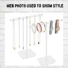 1 Acrylic Jewelry Stand Necklace Holder Bracelet T-Bar Display Clear Organizer