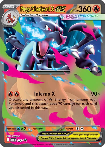 Mega Charizard X ex - MEP029 Black Star Promo Pokemon - NM/MINT