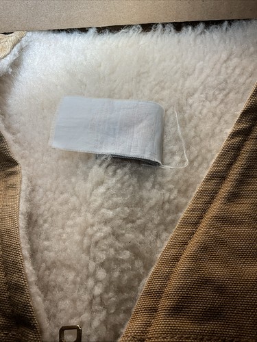 Vintage Carhartt Duck Sherpa Lined Zip Vest Made In USA Size Is A Guess XL? Read - Picture 13 of 24
