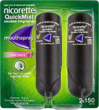 Quit Smoking Quickmist Nicotine Mouth Spray Cool Berry 2 X 150 Sprays