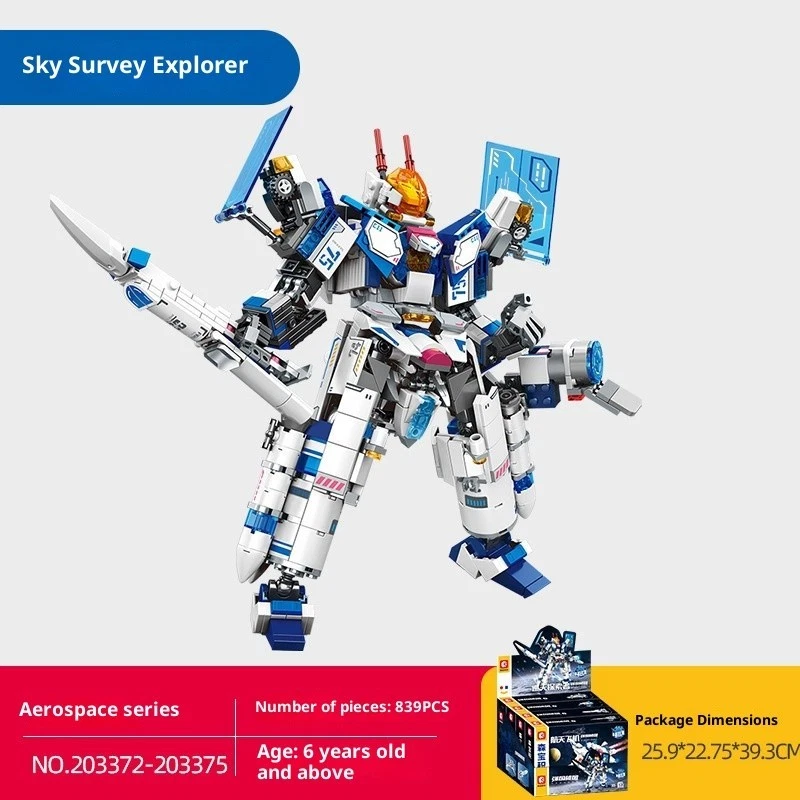 🚀 SEMBO 4IN1 Space Explorer! 839PCS Transforming Mecha Robot Blocks - Image 2 of 4