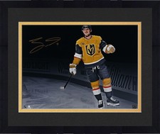 Framed Jack Eichel Golden Knights Signed 16x20 Celebration Spotlight Photo