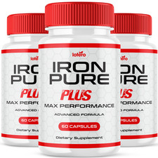  3 Pack Iron Pure Plus Advanced Male Pills Formula IronPure Supplement 180Ct 