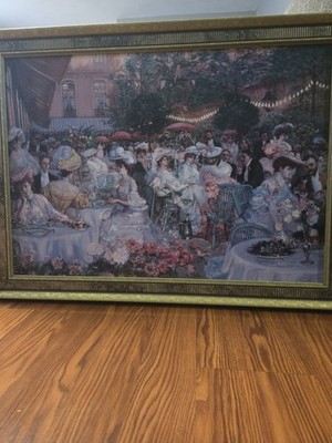Le Diner A L'Hotel Ritz Paris 1904 Pierre-Georges Jeanniot 43''x32'' Framed Canvas