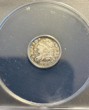 1833 Capped Bust Half Dime Silver ANACS VF 30 Details Scratched, nice toning