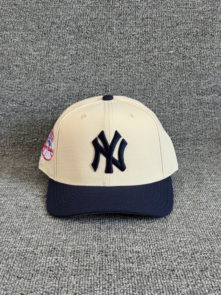 Mitchell & Ness New York Yankees MLB Snapback Hat Cream Navy Side Patch
