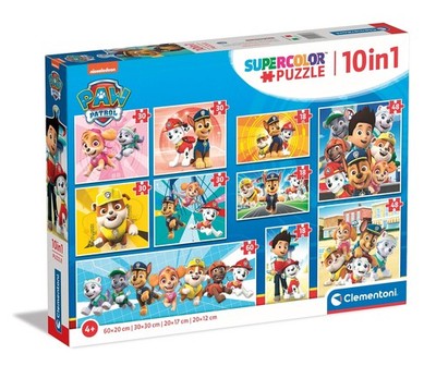 Clementoni - 20270 - Supercolor Puzzle 10 In 1 Paw Patrol (3x18, 4x30, 2x48 and 