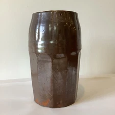 Antique Circa 1900 Peoria Pottery Salt Glazed 12-Sided Canning Crock Jar 8.75”