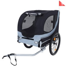 Large Folding Bike Trailer for Dogs 66LB Capacity All-Terrain Pet Carrier, Dur