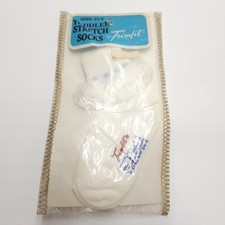 Vintage Trimfit Girls Socks Size 3 1/2 - 5 Toddler Stretch With Lace White