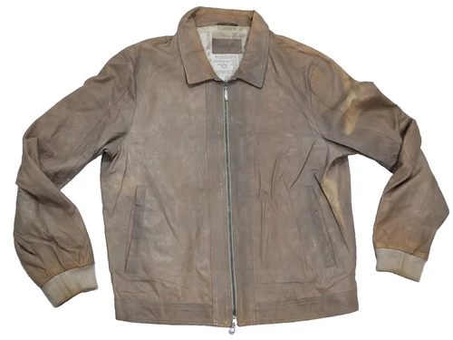 Baldinini Trend Mens Genuine Leather Jacket Brown Polyester Made in Italy  - product listing photo