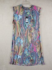 Tommy Hilfiger Women's Ruffle Sleeveless Paisley Dress Size 16
