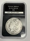 1890-O Morgan Silver Dollar Coin in PCS Stamps & Coins Holder, VG Details
