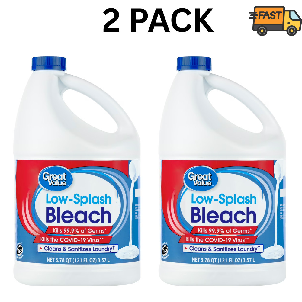 Great Value Low Splash Concentrated Bleach 121 fl oz 2 Pack